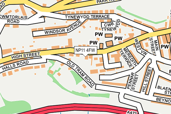 NP11 4FW map - OS OpenMap – Local (Ordnance Survey)