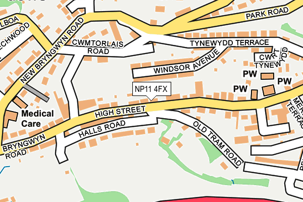 NP11 4FX map - OS OpenMap – Local (Ordnance Survey)