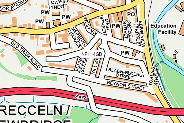 NP11 4GD map - OS OpenMap – Local (Ordnance Survey)