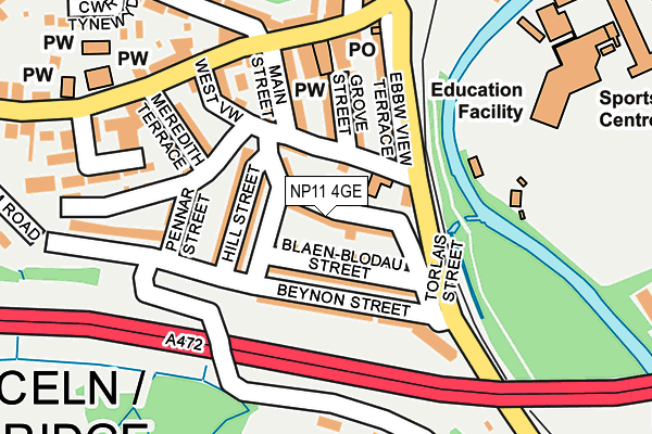 NP11 4GE map - OS OpenMap – Local (Ordnance Survey)