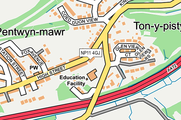 NP11 4GJ map - OS OpenMap – Local (Ordnance Survey)