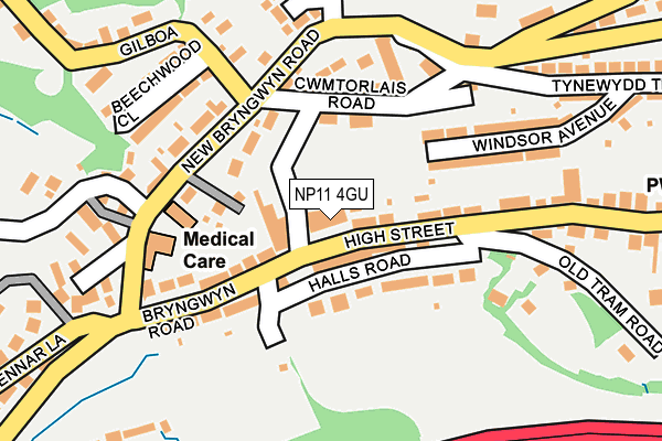 NP11 4GU map - OS OpenMap – Local (Ordnance Survey)