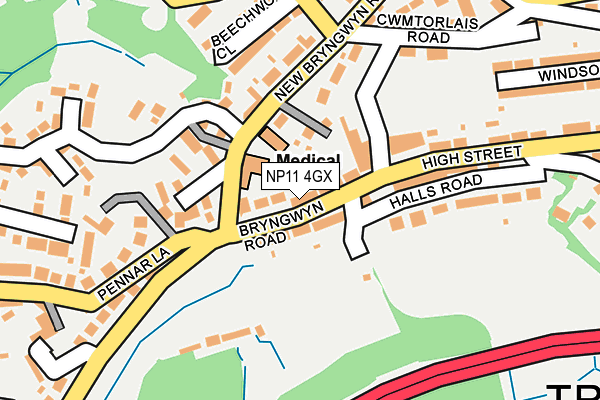 NP11 4GX map - OS OpenMap – Local (Ordnance Survey)