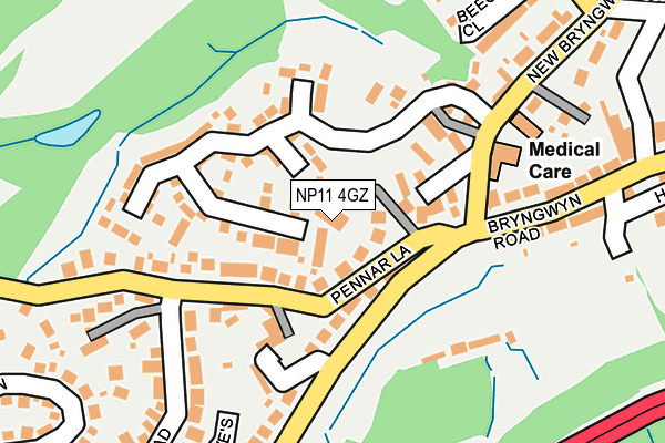 NP11 4GZ map - OS OpenMap – Local (Ordnance Survey)