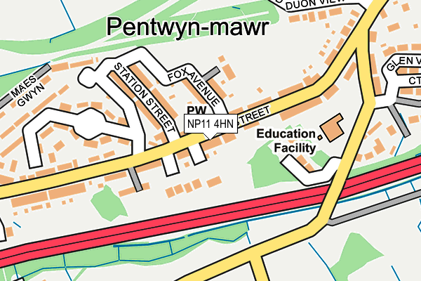 Map of PENTWYNMAWR STORE LTD at local scale