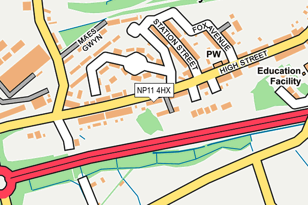 NP11 4HX map - OS OpenMap – Local (Ordnance Survey)