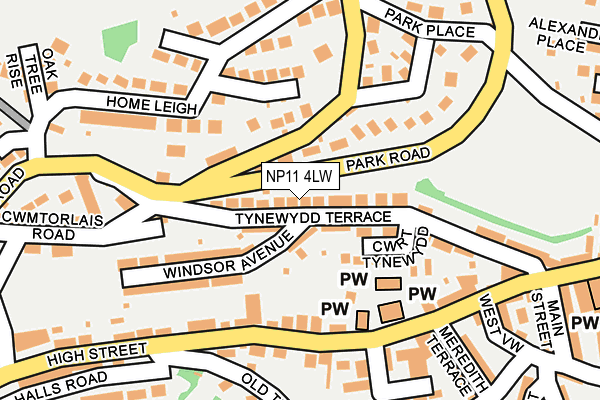 NP11 4LW map - OS OpenMap – Local (Ordnance Survey)