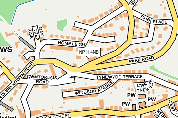 NP11 4NB map - OS OpenMap – Local (Ordnance Survey)