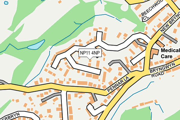 NP11 4NP map - OS OpenMap – Local (Ordnance Survey)