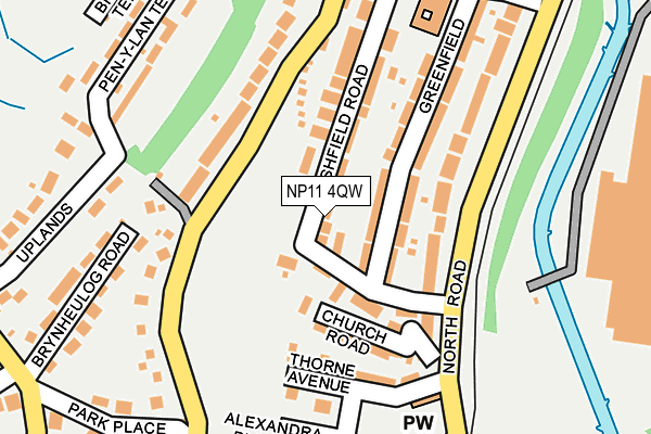 NP11 4QW map - OS OpenMap – Local (Ordnance Survey)