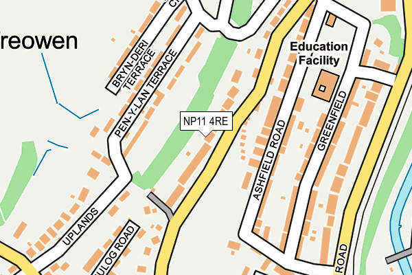 NP11 4RE map - OS OpenMap – Local (Ordnance Survey)