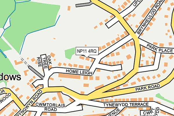 NP11 4RQ map - OS OpenMap – Local (Ordnance Survey)