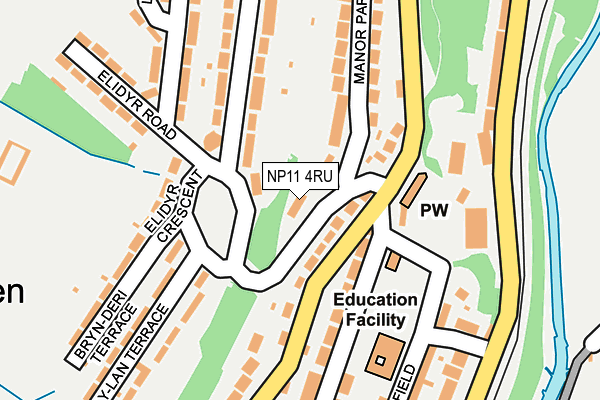 NP11 4RU map - OS OpenMap – Local (Ordnance Survey)