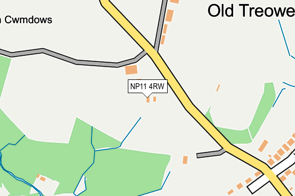 NP11 4RW map - OS OpenMap – Local (Ordnance Survey)