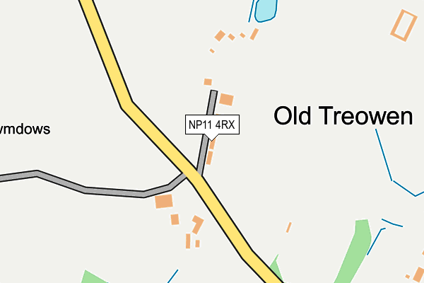 NP11 4RX map - OS OpenMap – Local (Ordnance Survey)