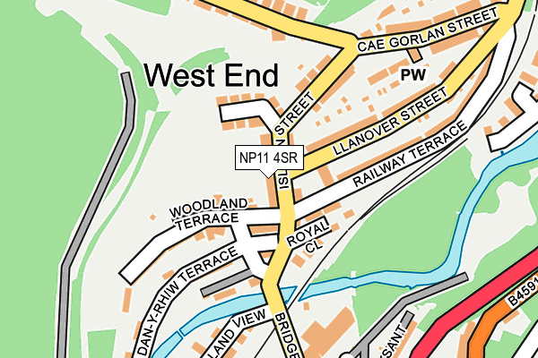 NP11 4SR map - OS OpenMap – Local (Ordnance Survey)