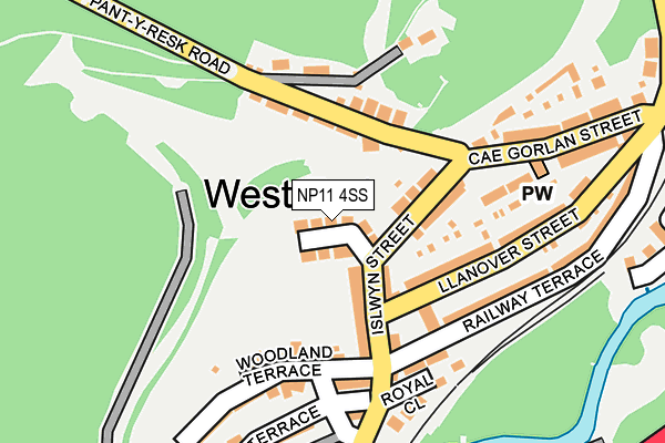 NP11 4SS map - OS OpenMap – Local (Ordnance Survey)