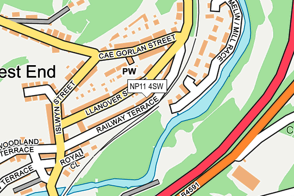 NP11 4SW map - OS OpenMap – Local (Ordnance Survey)