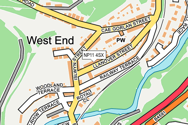 NP11 4SX map - OS OpenMap – Local (Ordnance Survey)