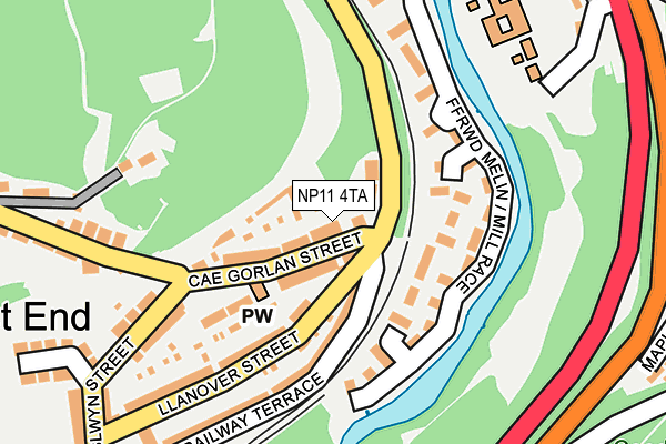 NP11 4TA map - OS OpenMap – Local (Ordnance Survey)