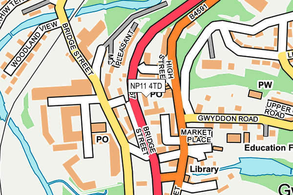 NP11 4TD map - OS OpenMap – Local (Ordnance Survey)