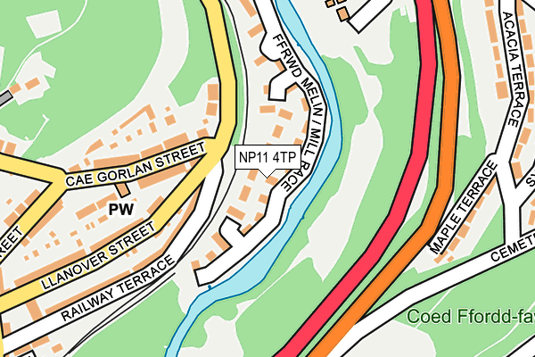 NP11 4TP map - OS OpenMap – Local (Ordnance Survey)