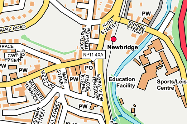 NP11 4XA map - OS OpenMap – Local (Ordnance Survey)