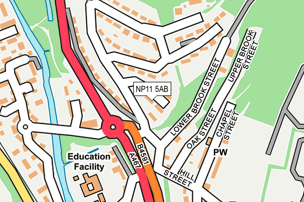 NP11 5AB map - OS OpenMap – Local (Ordnance Survey)