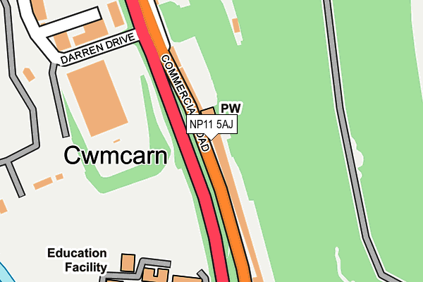 NP11 5AJ map - OS OpenMap – Local (Ordnance Survey)