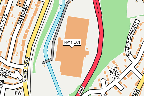 NP11 5AN map - OS OpenMap – Local (Ordnance Survey)