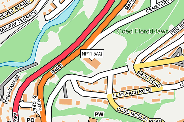 NP11 5AQ map - OS OpenMap – Local (Ordnance Survey)