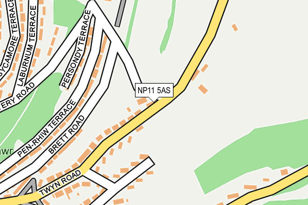 NP11 5AS map - OS OpenMap – Local (Ordnance Survey)