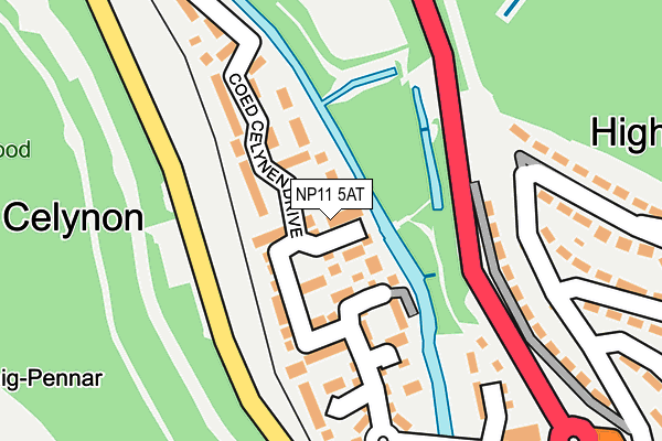 NP11 5AT map - OS OpenMap – Local (Ordnance Survey)