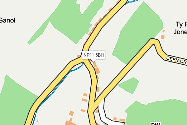 NP11 5BH map - OS OpenMap – Local (Ordnance Survey)
