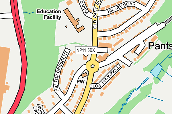 NP11 5BX map - OS OpenMap – Local (Ordnance Survey)