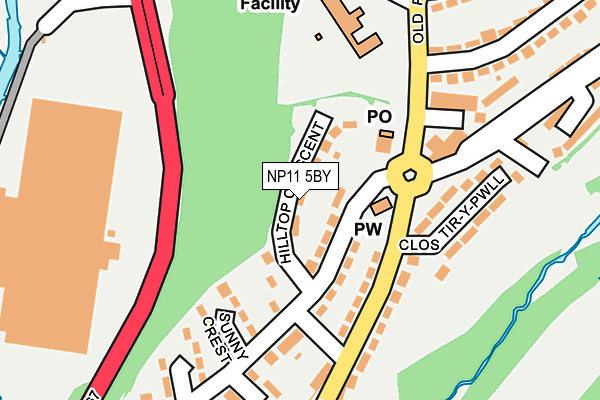 NP11 5BY map - OS OpenMap – Local (Ordnance Survey)