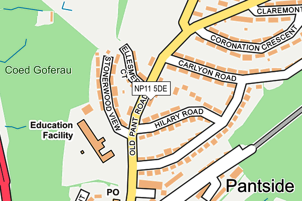 NP11 5DE map - OS OpenMap – Local (Ordnance Survey)