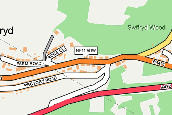 NP11 5DW map - OS OpenMap – Local (Ordnance Survey)