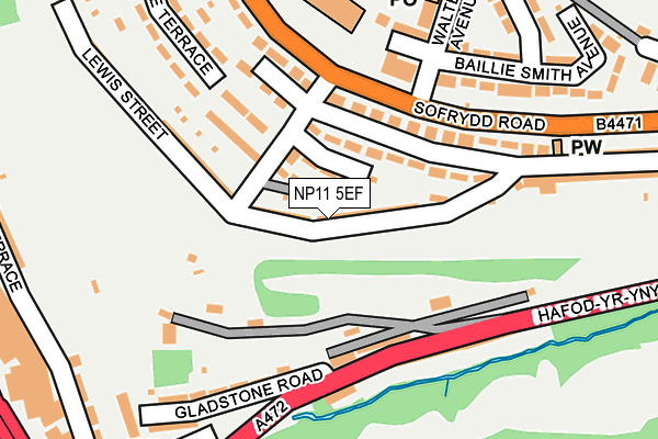 NP11 5EF map - OS OpenMap – Local (Ordnance Survey)