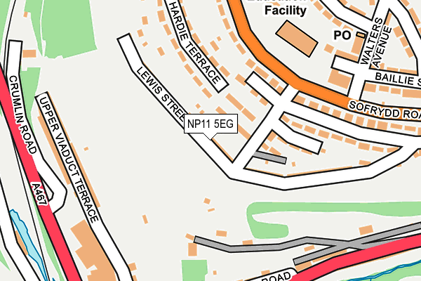 NP11 5EG map - OS OpenMap – Local (Ordnance Survey)