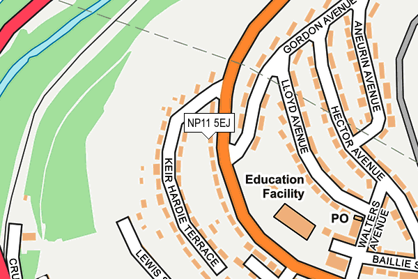NP11 5EJ map - OS OpenMap – Local (Ordnance Survey)