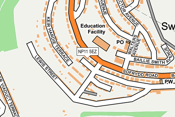 NP11 5EZ map - OS OpenMap – Local (Ordnance Survey)