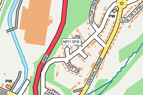 NP11 5FW map - OS OpenMap – Local (Ordnance Survey)