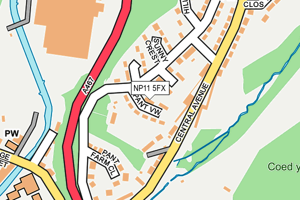 NP11 5FX map - OS OpenMap – Local (Ordnance Survey)