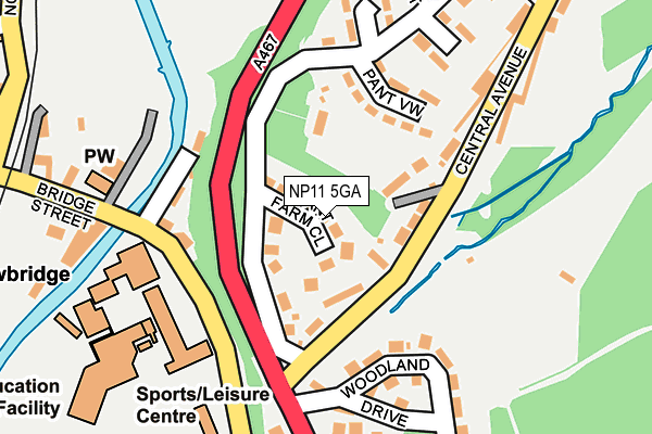 NP11 5GA map - OS OpenMap – Local (Ordnance Survey)