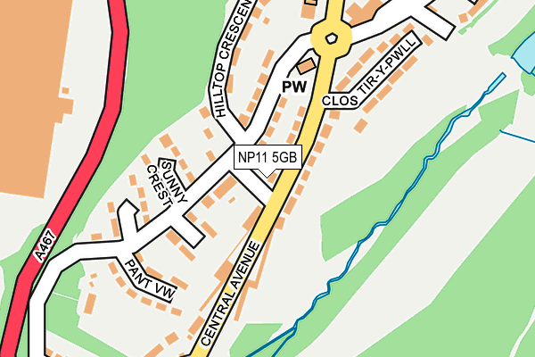 NP11 5GB map - OS OpenMap – Local (Ordnance Survey)