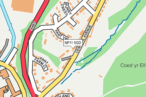 NP11 5GD map - OS OpenMap – Local (Ordnance Survey)