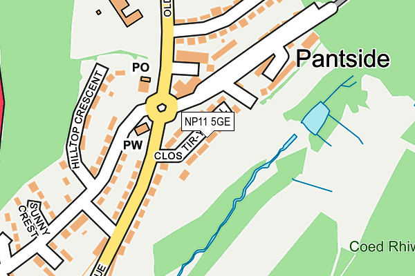 NP11 5GE map - OS OpenMap – Local (Ordnance Survey)