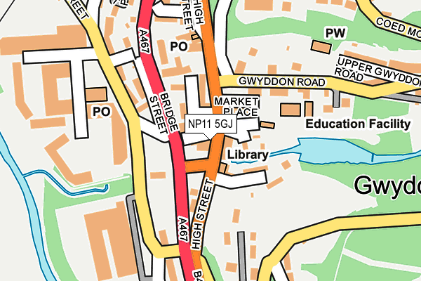 NP11 5GJ map - OS OpenMap – Local (Ordnance Survey)