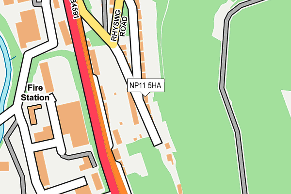 NP11 5HA map - OS OpenMap – Local (Ordnance Survey)